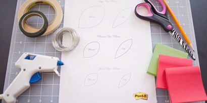 Materials for Spiral Paper Roses
